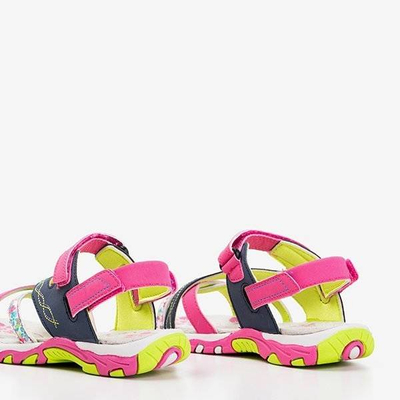 Navy blue and pink girls sandals Esteban - Footwear