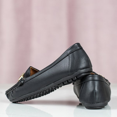 Black moccasins with metal Abu-Dabi decoration - Footwear