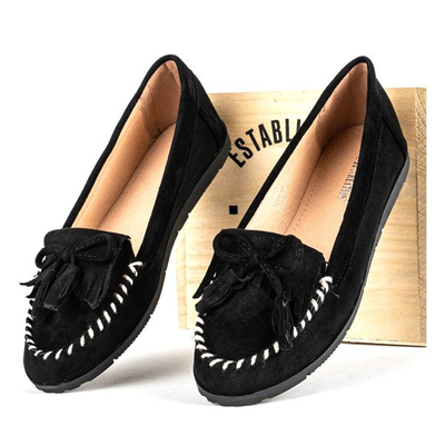 Black loafers on a flat Sinsej sole - Footwear