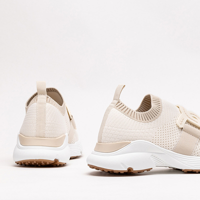 Beige women's slip-on sports shoes Neristo - Footwear