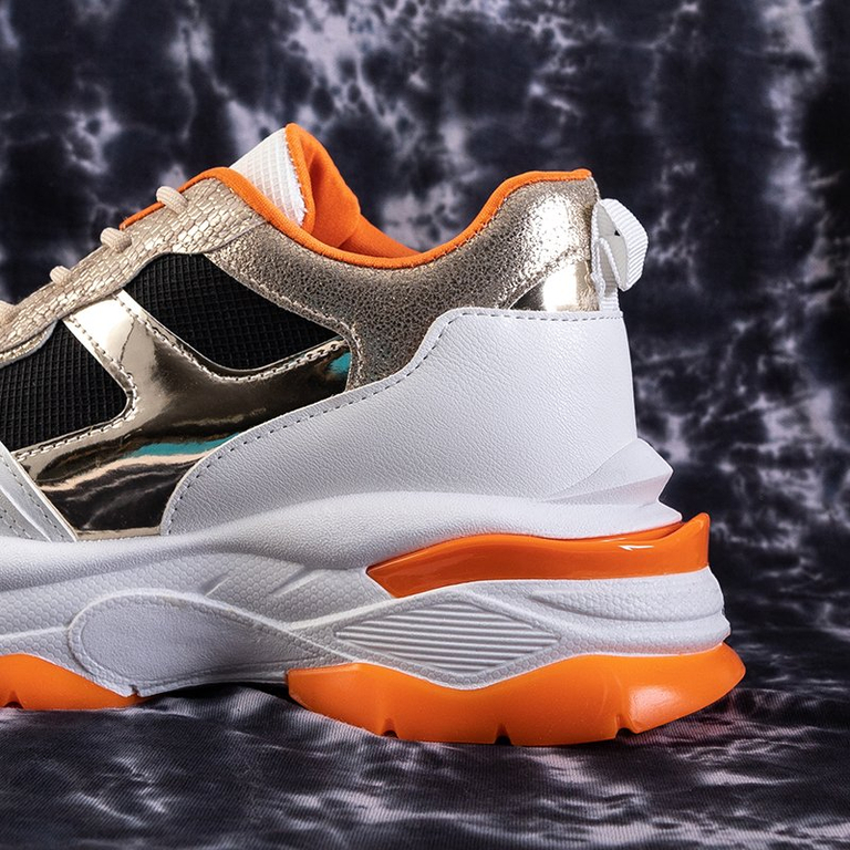 White and gold women's sports shoes Tifel - Footwear