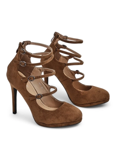 Royalfashion Women's block-heeled pumps with straps Celose