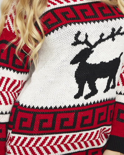 Women's red and white sweater style dress - Clothing