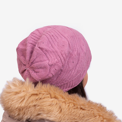 Tumši rozā silta dāmu divslāņu cepure - Aksesuāri