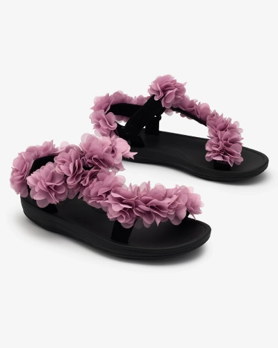 Royalfashion Темно-розовые женские сандалии с цветами Alferroy