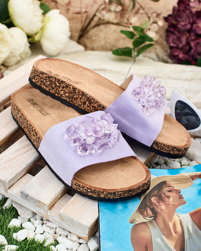 Royalfashion Sieviešu Villo flip-flops ar kristāliem