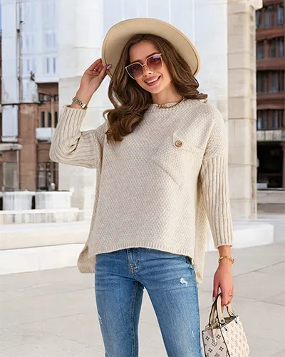 Royalfashion Beige Women's Sweater