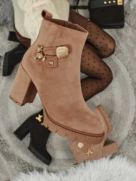 Женские ботильоны Bearr из эко-замши на каблуке-столбике