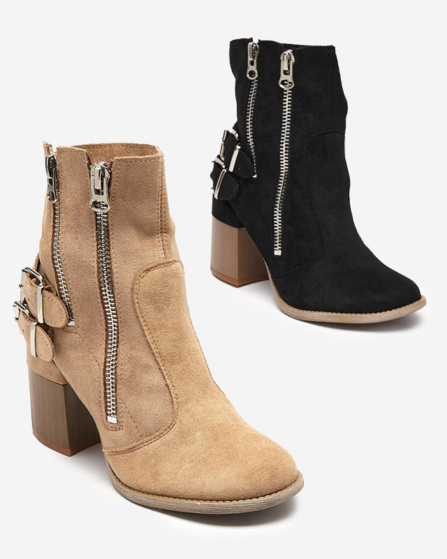 Light brown women's boots on the post Ferrgo- Footwear