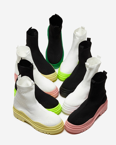 White women's flat-heeled boots Seritis - Footwear