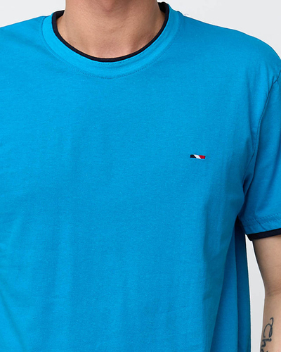 Men's blue cotton t-shirt - Clothing