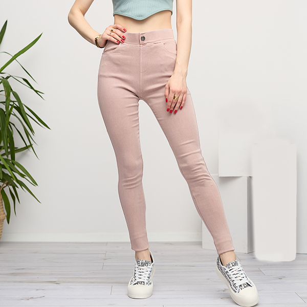 Women's light pink treggings- Clothing