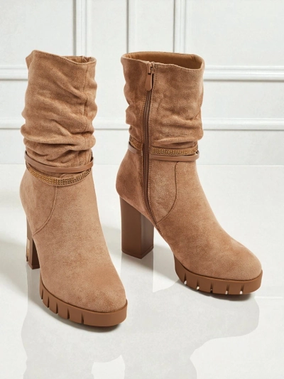 Women's Eco Suede Heeled Ankle Boots BrambleDusk