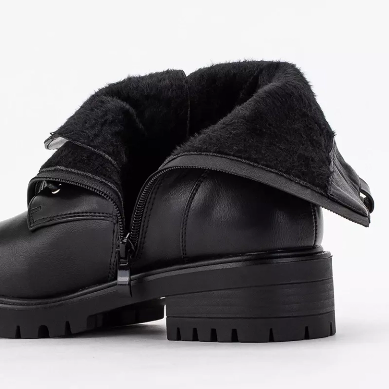 OUTLET Black boots with Mais pearls - Footwear