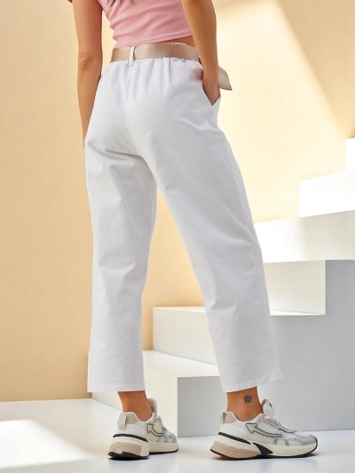 Royalfashion Cotton straight women's fabric trousers