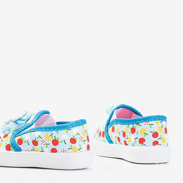 Blue children's sneakers with Kella decoration - Footwear