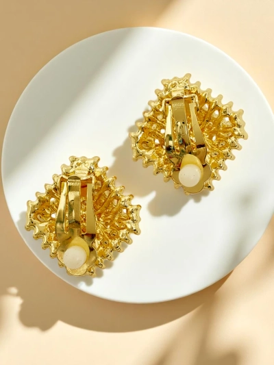 Royalfashion Sieviešu auskari-klipši ar kubiskā cirkonija akmeņiem