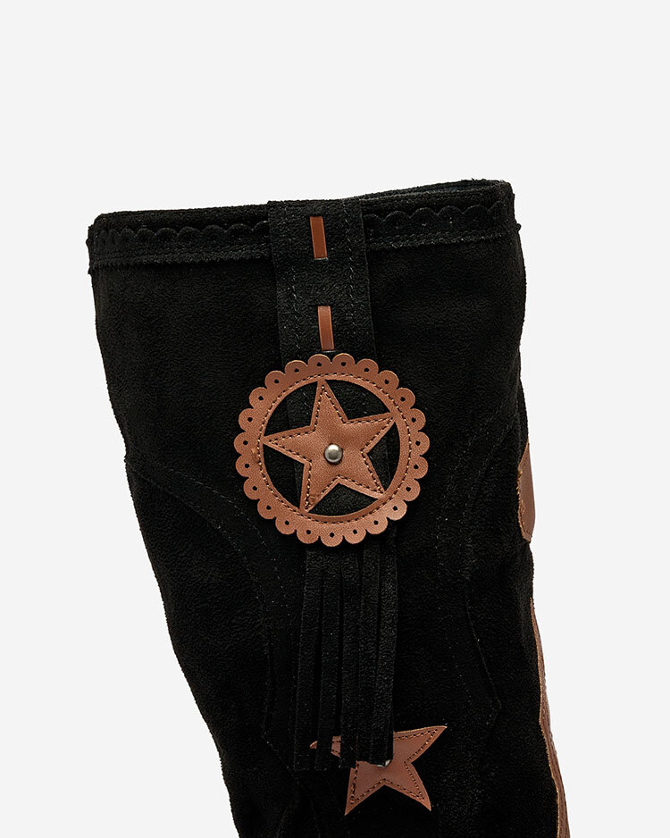 Royalfashion Black women's boots with hidden anchor Figgers