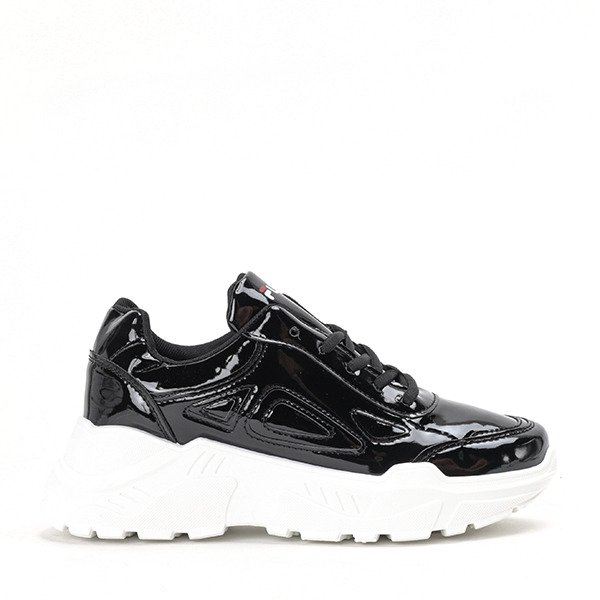 Black lacquered Holly sports shoes - Footwear 1