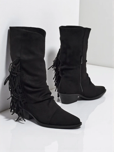 Women's heeled cowboy boots with tassels Selva