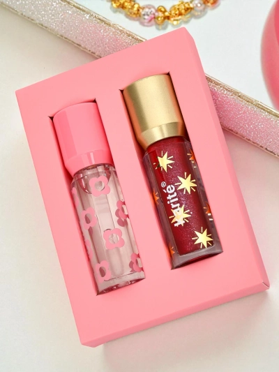 2-in-1 Glitter Lip Gloss and Clear Lip Gloss Ruby Woo