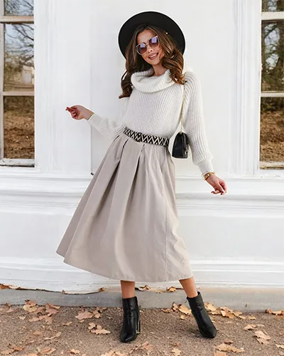 Royalfashion Women's midi skirt a' la corduroy