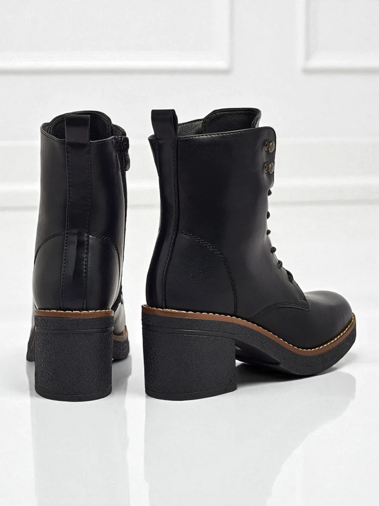 Women's eco-leather heeled ankle boots Zeltra