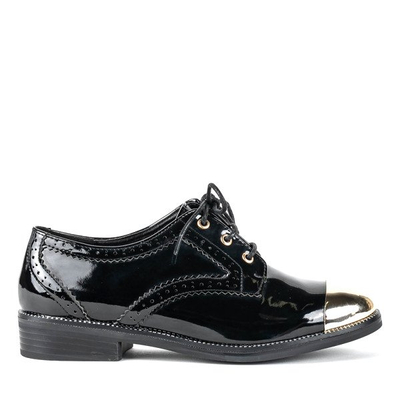 Black shoes with a golden toe Suit - Footwear