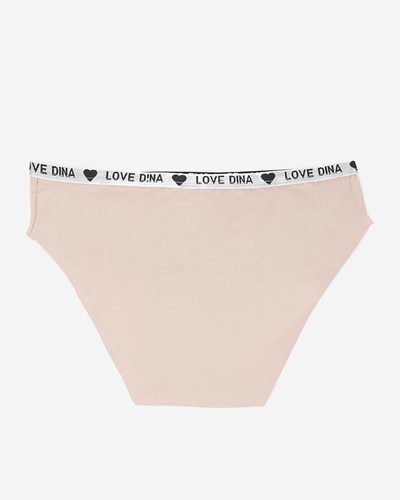 Women's beige smooth panties with laser cut - Underwear