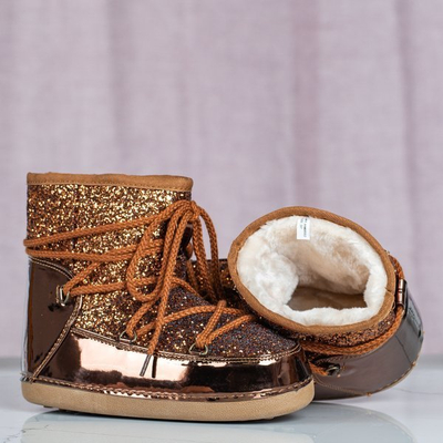 Brown Varsha Glitter Snow Boots - Footwear