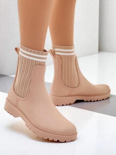 Royalfashion Women's rain boots with a higher fabric insert Scarlesa
