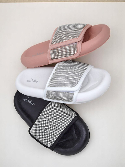 Royalfashion Women's Flat Sole Flip Flops Sparkle Step