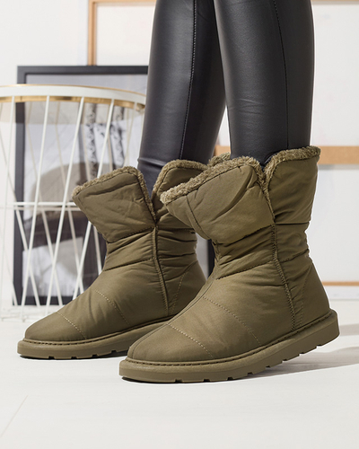 Tumši zaļi sieviešu zābaki a'la sniega zābaki Kalioli- Footwear