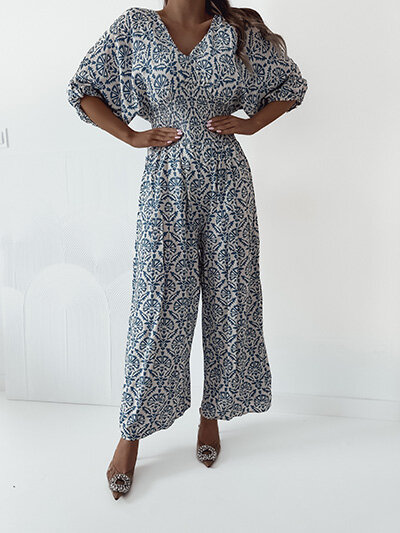 Royalfashion Sieviešu rakstains kombinezons