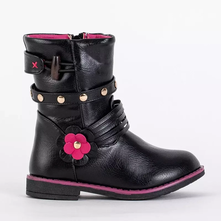 OUTLET Детские черные сапоги из экокожи Kissi- Footwear