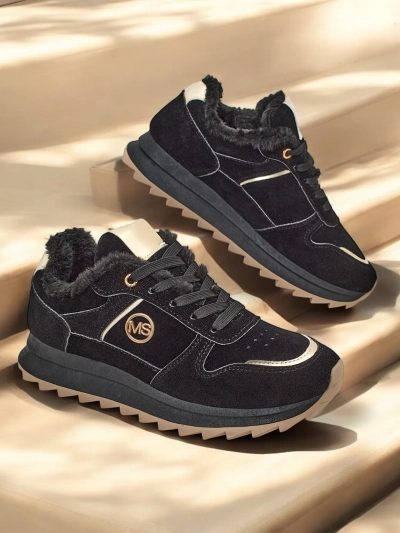 Royalfashion Izolētas sieviešu sporta apavi ar kažokādu Boris