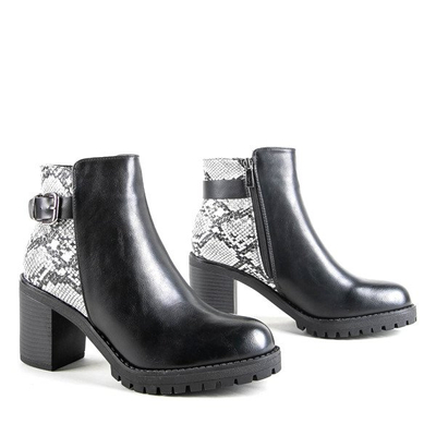 Black ankle boots on higher column Claretta - Footwear