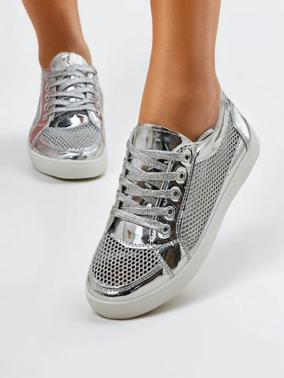 Royalfashion Лаковые женские экокожаные кроссовки Azzuros