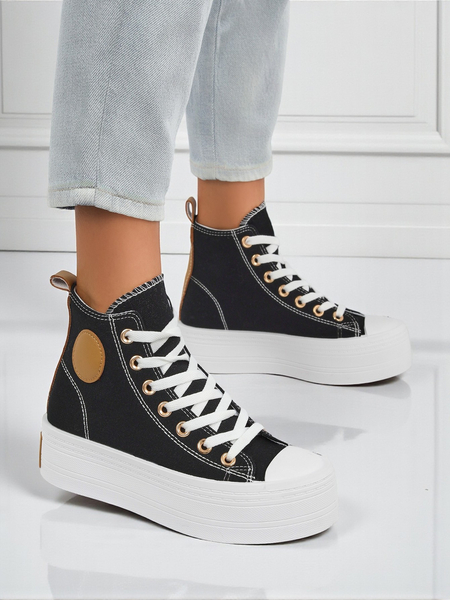 Women's Callisto Nero platform sneakers, fabric, black, summer/autumn