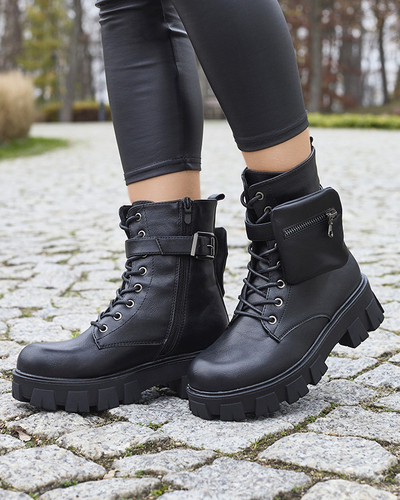 OUTLET Черные женские ботинки-багги с чехлом Feffle- Footwear