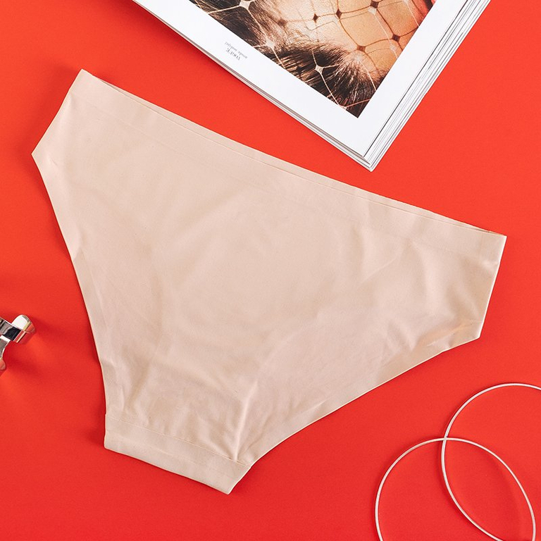 Women's beige panties, seamless panties - Underwear