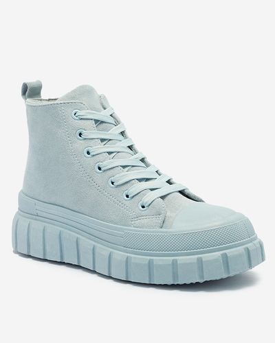 Light blue women's lace-up sports boots a'la sneakers Netara - Footwear