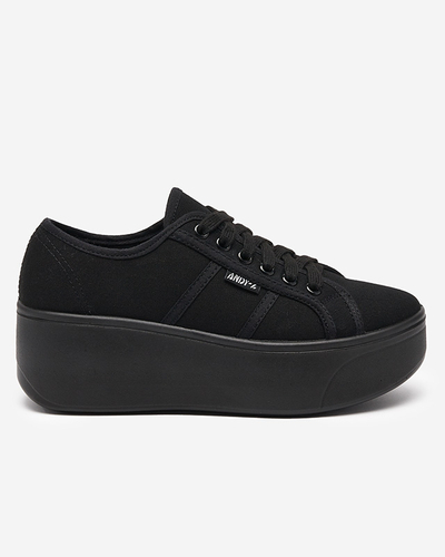 Black sports sneakers on the Darru platform - Footwear