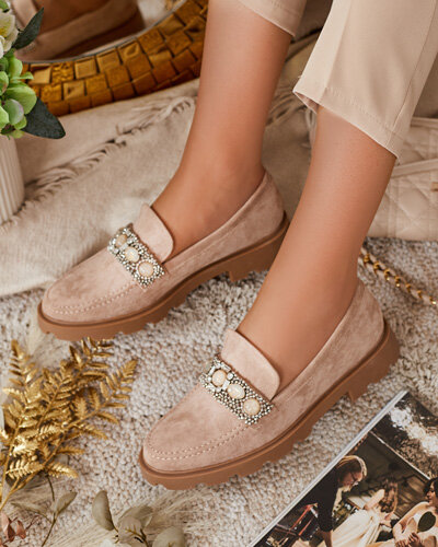 Royalfashion Sieviešu mokasīni ar krāsainiem cirkoniem Nel