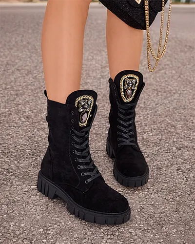 Royalfashion Sieviešu augstie bagger zābaki Suboo