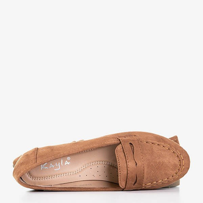 Brown women's loafers Selbis - Footwear