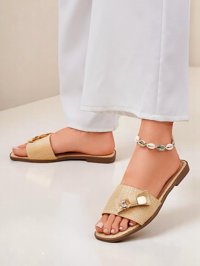 Royalfashion Женские шлепанцы из соломы Сандалии Aurelia