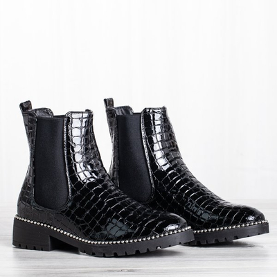 Lakierowane botki ze zwierzęcym tłoczeniem Panya - Obuwie