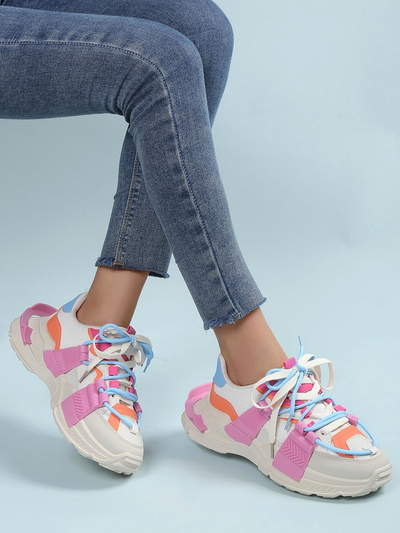 Royalfashion Women's sports sneakers with rubber inserts Bubble