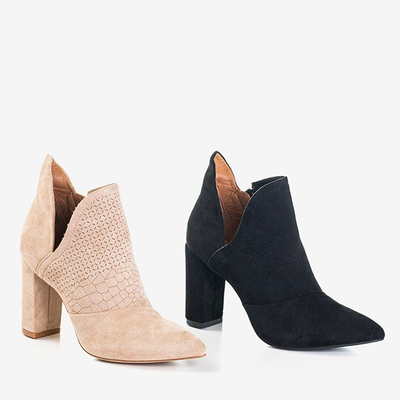 Light brown women's ankle boots on a higher post with a Fimoli cut - Footwear